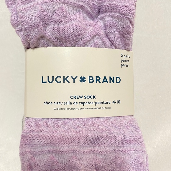 Lucky Brand Women’s Crew Socks 5 Pairs - Picture 3 of 10